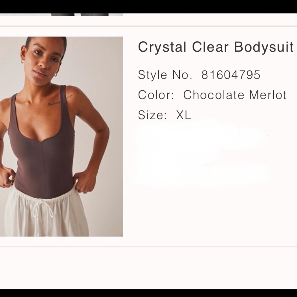 Intimately by FP Crystal Clear Bodysuit sz XL